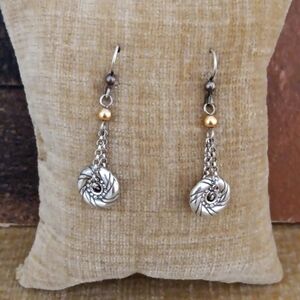 Silver Tone French Wire Dangle Earrings